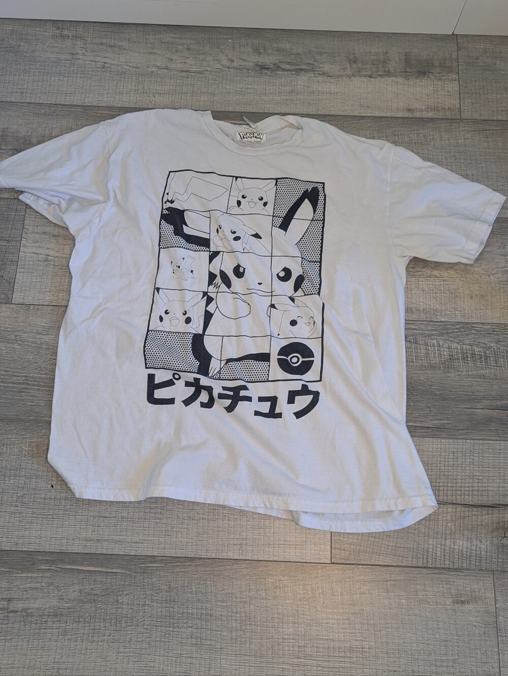 Pokémon Pikachu Manga Panel White Graphic T-Shirt - Size XL